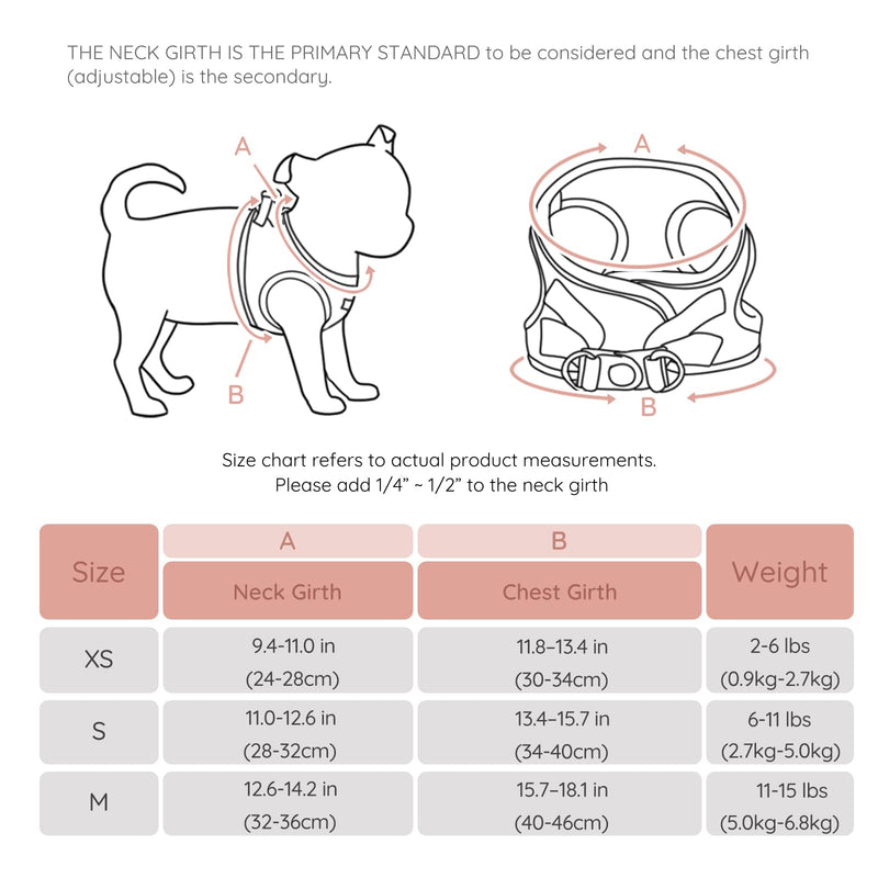 BELLA & PAL Dog Harness with Leash Set, Step in Vest Harness for Small and Medium Dogs, No Pull Harness for Puppy Dogs Medium Dogs, Air Mesh Dog Vest Harness, Pink, XS Coral Pink - PawsPlanet Australia