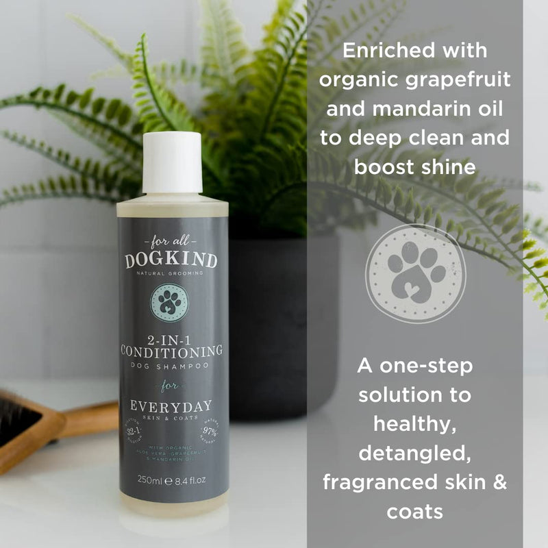 For All DogKind 2-in-1 Conditioning natural shampoo for Everyday skin & coats (250ml) 250ml - PawsPlanet Australia
