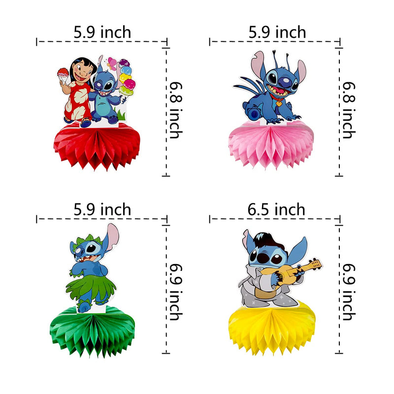 Lilo and Stitch Honeycomb Centerpieces, Stitch 3D Table Decorations, Double Sided Stitch Table Toppers for Lilo and Stitch Party Supplies Decorations for Kids(Set of 8) - PawsPlanet Australia