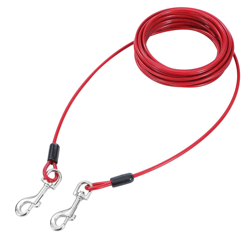 TOPWAY yard leash for dogs 9 m, dog leash dog tie cable galvanized steel, dog tie out cable, tie-out leashes for dogs, for outdoor yard camping outdoors, red - PawsPlanet Australia