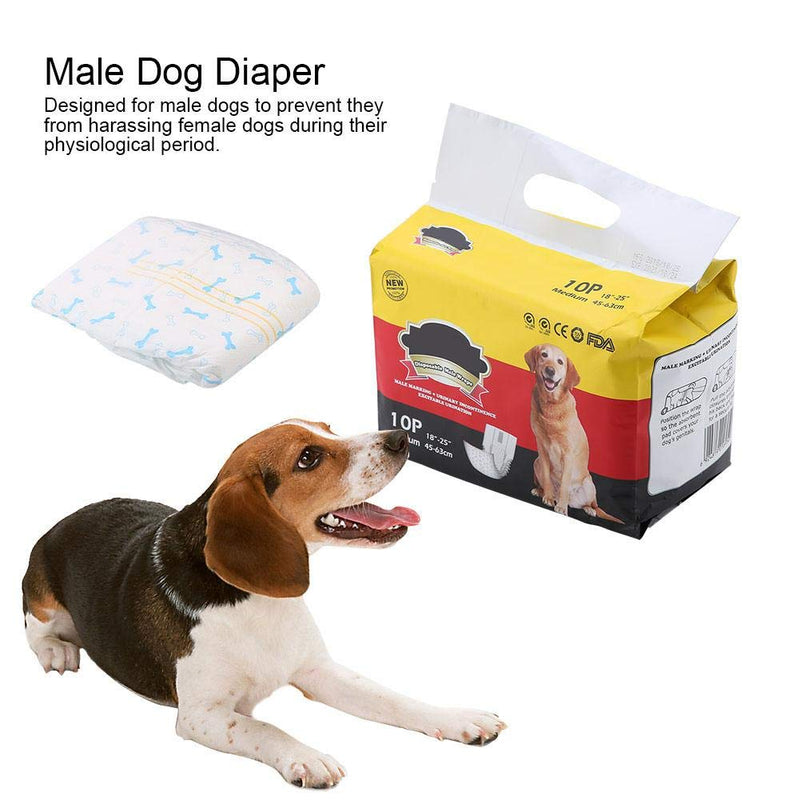 Pssopp Disposable Dog Nappies Male Dog Diapers Wrap Super Absorbent Soft Pet Diapers Puppy Training Diapers (M) M - PawsPlanet Australia