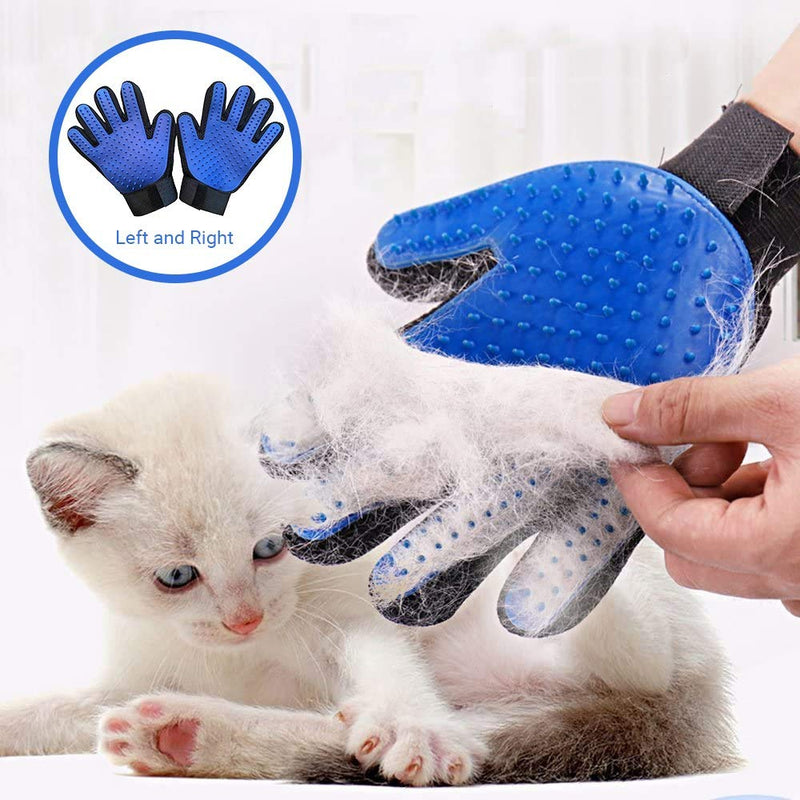 Pet Grooming Gloves – 2 pcs Dog Brush Mitt for Shedding – Silicone Glove with Soft Bristles – New and Improved Pet Hair Removal Mitten with 5-Finger Design – For Cats and Dogs with Long or Short Fur - PawsPlanet Australia