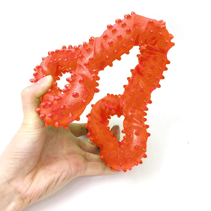 Cyleibe Dog Bones for Aggressive Chewers, Dog Chews Toys Long Lasting, Interactive Dog Bone Toys with Pull Band, Dog Teething Toy 13" Solid Bone Shape for Medium Large Dog - Orange - PawsPlanet Australia