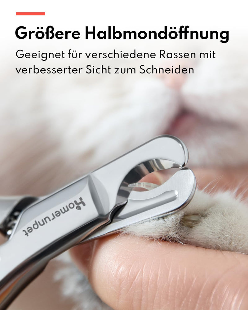 HomeRunPet Cat Claw Scissors Made of Martensitic Steel, Safe & Solid Professional Nail Scissors for Cats Small Dogs with Sharp Blade, Non-Slip Handles, Easy for Claw Care at Home Silver - PawsPlanet Australia