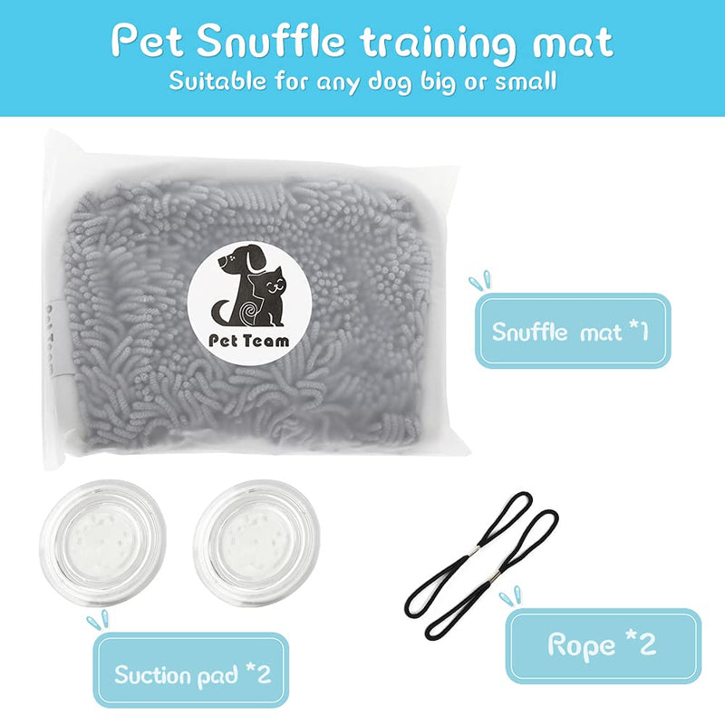 Pet Team Gray Snuffle Mat for Dogs(17'' x 21''), Pet Feeding Training Mat, Feeding Slowly，Beneficial to Pet Health,Dog Interactive Puzzle,Consume Pet's Energy 17'' x 21'' - PawsPlanet Australia