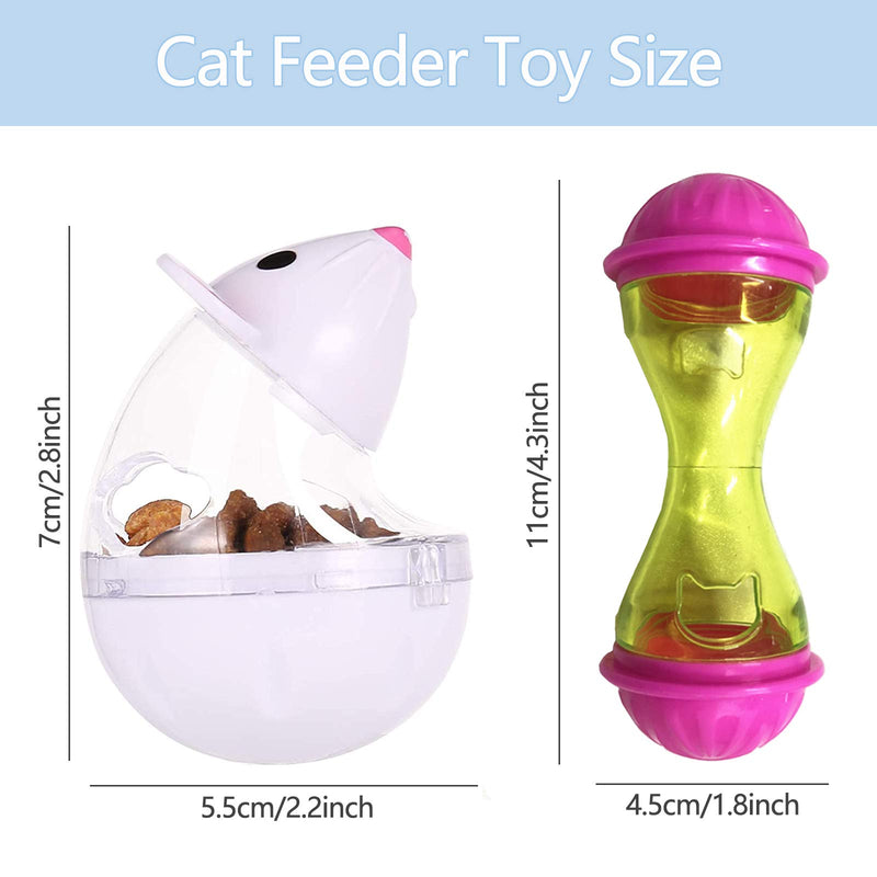 3 Pcs Cat Feeder Toy, Cat Interactive Toy Food Dispenser Training Ball for Improve Pet Cats IQ - PawsPlanet Australia