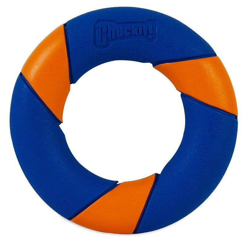 Chuckit! Ultra Squeaker Dog Rubber Ring Erratic Bounce, Zig-Zags & Hops With Squeak Interactive Fetch Play, Blue Squeaker Ring - PawsPlanet Australia