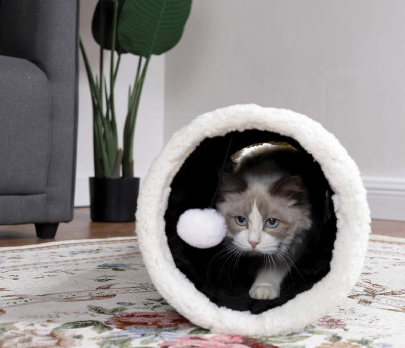 [Australia] - GOHOO PET Cat Tunnel Pop-up Crinkle Paper Pet Tube Collapsible Pet Tunnel Interactive Play Toy with Peekaboo Holes Beige 