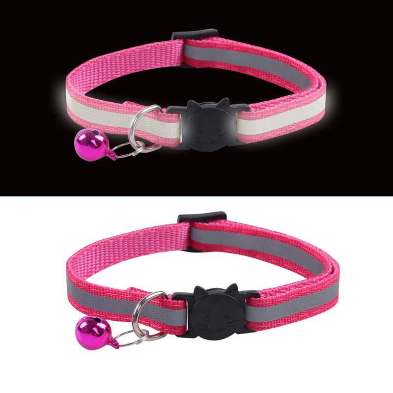 [Australia] - KZHAREEN 12 Pcs Reflective Nylon Breakaway Cat Collars Bell Adjustable Small Pet Dog Puppies 