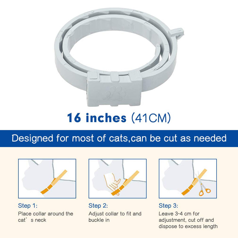 KOOLTAIL Cat Flea and Tick Collar - 8 Months Protection Anti Flea Collars Effective Treatment Adjustable Length for Kittens Cats - PawsPlanet Australia