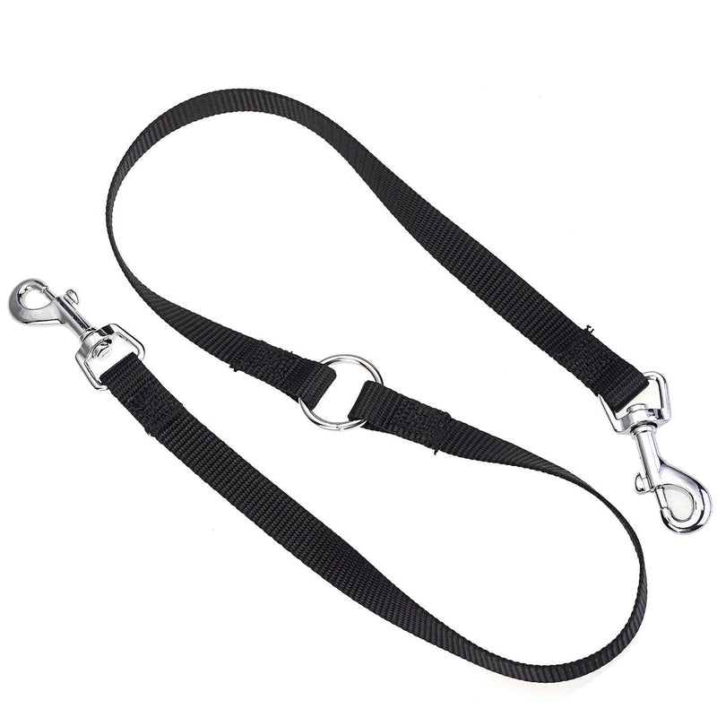 CozyCabin Dual Durable Dog Leash Strap No-Tangle for 2 Dogs Cats Small Pets for Walking Running and Training (Nylon,Black) (M) M For Small Dog - PawsPlanet Australia