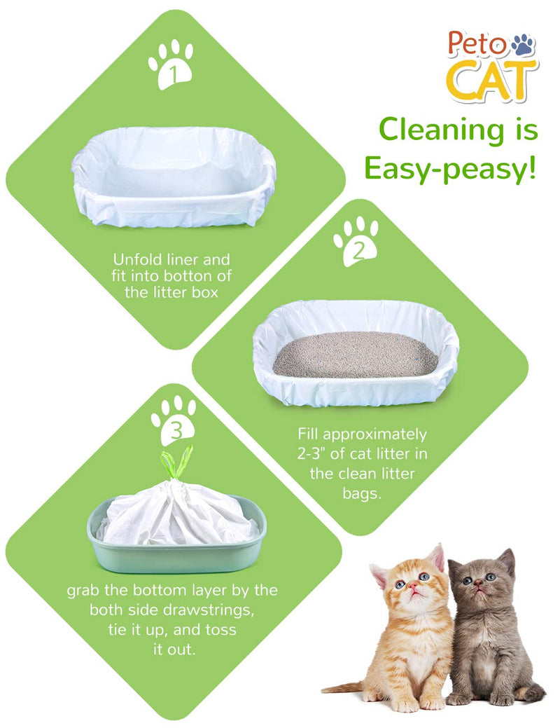 [Australia] - PETOCAT Litter Box Liners, Giant Jumbo Cat Litter Pan Liners, Drawstring Litter Liner Bags for Litter Box Pan, Extra Large Thick Kitty Litter Liner XXL, Eco Friendly Pet Supplies(45" x 19") 