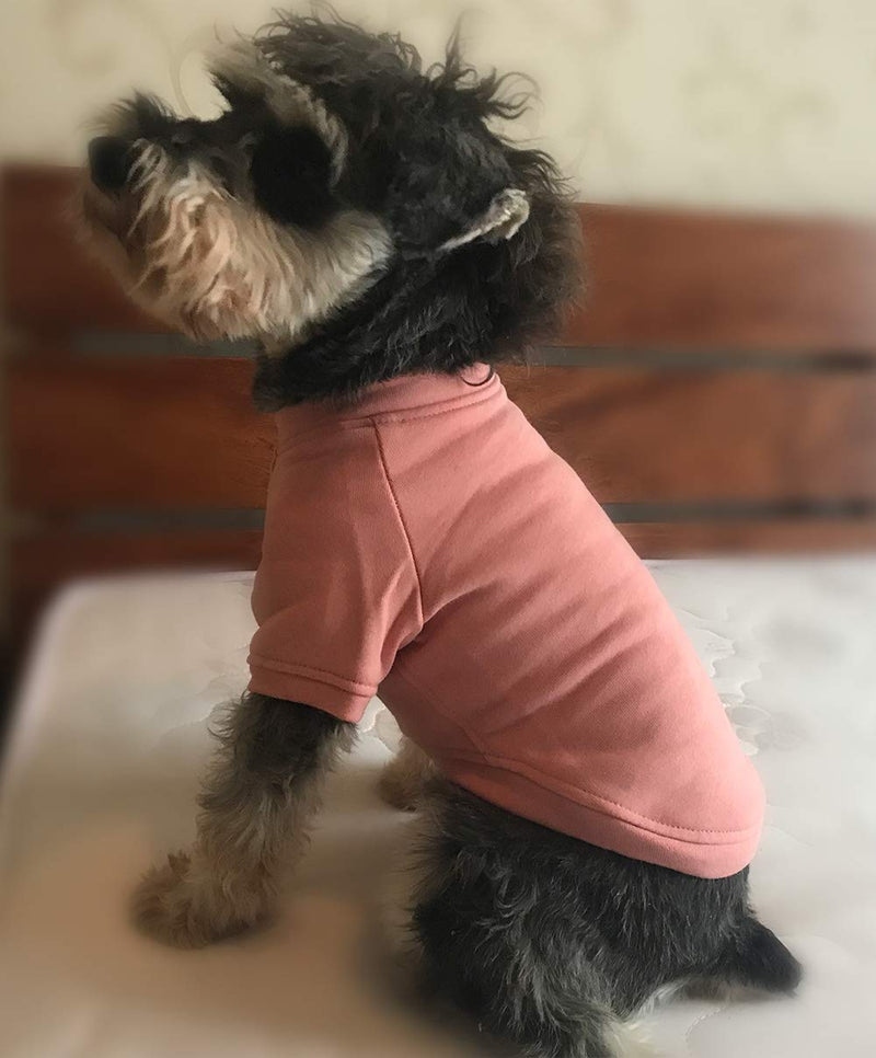 Lovelonglong 2019 Dog Pullover Sweatshirt Autumn Winter Cold Weather Dog T-Shirts for Small Medium Large Size Dogs 100% Cotton Made M (small dog -9lbs) Lotus Pink - PawsPlanet Australia