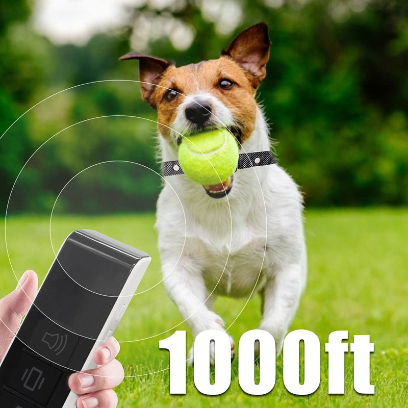 Daspom Shock Collar for Dogs IPX7 Waterproof and Rechargeable, Dog Training Collar 2 in 1 1000Ft Remote, Electric Bark Collar 3 Training Modes Beep, Vibration and 16 Static Levels & Indicator Light - PawsPlanet Australia