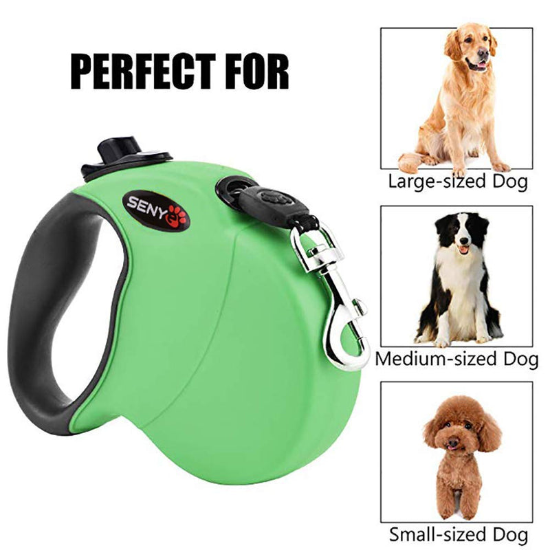 [Australia] - SENYE Retractable Dog Leash,16ft Dog Traction Rope for Large Medium Small Dogs,Break & Lock System Green 