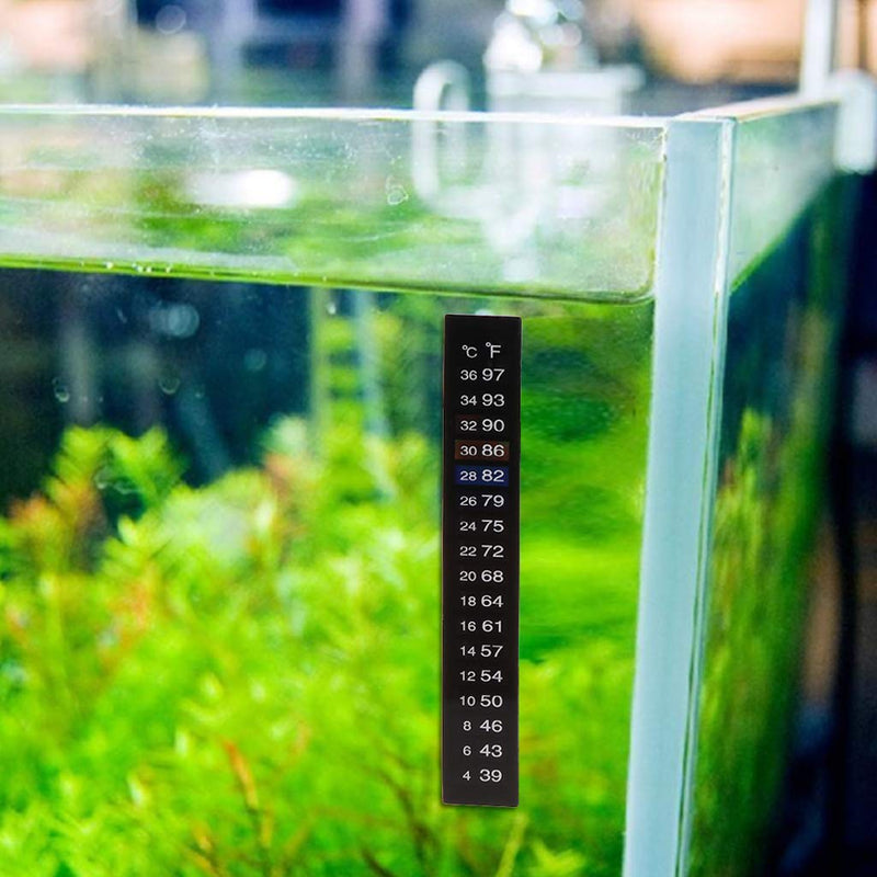 Thermometer Strip,Stick-on Thermometer,10 Pcs Dual Scale Digital Aquarium Fish Tank Thermometer Temperature Sticker Stick-On Change Color Temperature Sticker for Wine Beer Home Brew Aquarium Fish Tank - PawsPlanet Australia