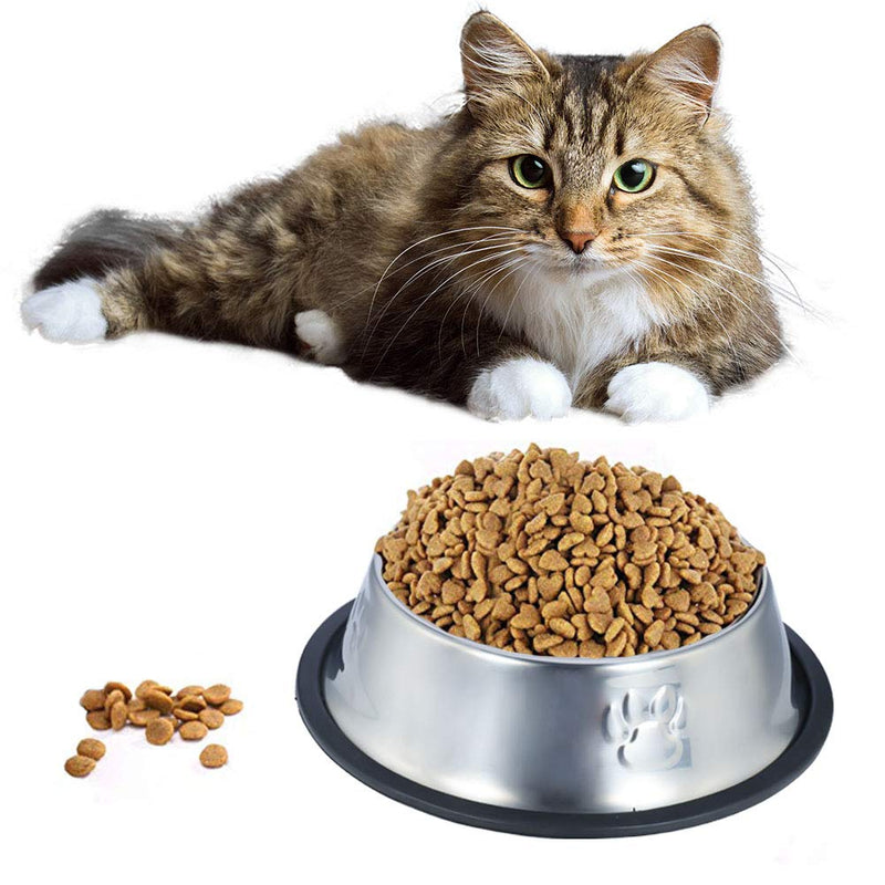 upain 3 Pieces Cat Bowls Non Slip Stainless Steel Pet Feeding Bowls Cat Feed Bowl Cat Water Bowl for Cats Puppies Rabbits Small Dogs - PawsPlanet Australia