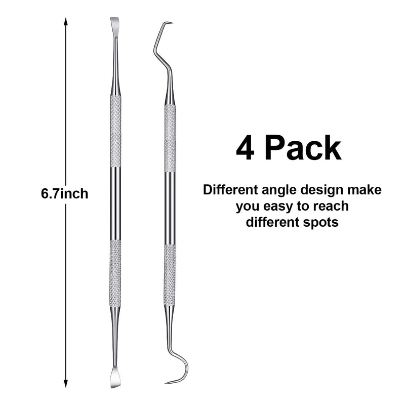 Mudder 4 Pieces Pet Tooth Scaler and Scraper Set Stainless Steel Pet Teeth Cleaning Tool Tartar Remover for Dogs Cats - PawsPlanet Australia