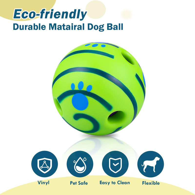 JIZZU Dog Ball Dog Toy Ball, Giggle Ball, Interactive Ball, Dog Ball Tough Dog Toys, Interactive Dog Balls, Indestructible Squeaky Ball for Dogs - PawsPlanet Australia