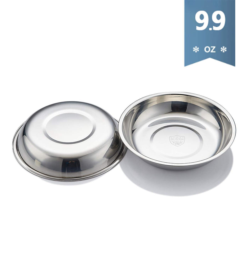 [Australia] - VENTION Global Wansheng Cat Food Dish, Whisker Relief Cat Bowls, Stainless Steel Pet Bowls, Shallow Cat Dish, Dog Food Bowls, 10-42 Oz SET OF 2 5 4/5 Inch-Outer Dia. 