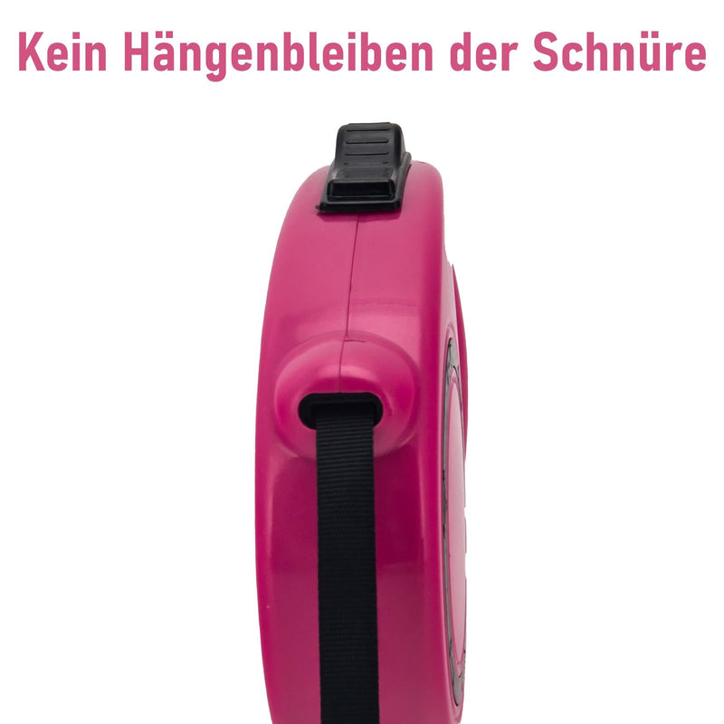 Long Retractable Dog Lead, Extendable Dog Lead, 5 m, Pet Lead Automatic Extendable Dog Training Lead for Small, Medium Dogs (Pink) Pink 5M - PawsPlanet Australia