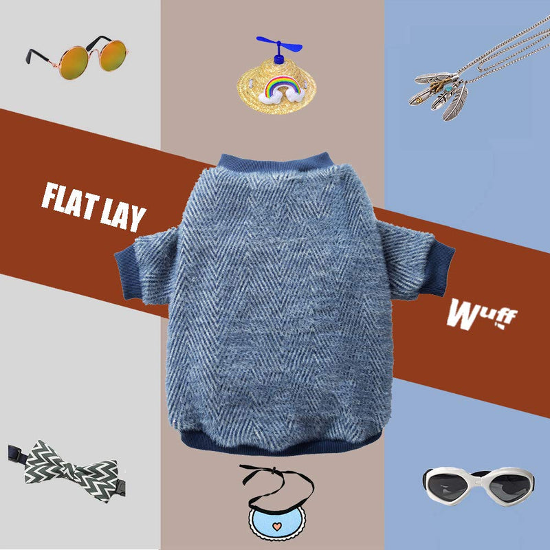 [Australia] - WUFF Dog Sweater, Premium Christmas Dog Pajamas, Winter Cat Pjs, Velvet Dog Sweatshirt, Small to Medium - Blue XL 