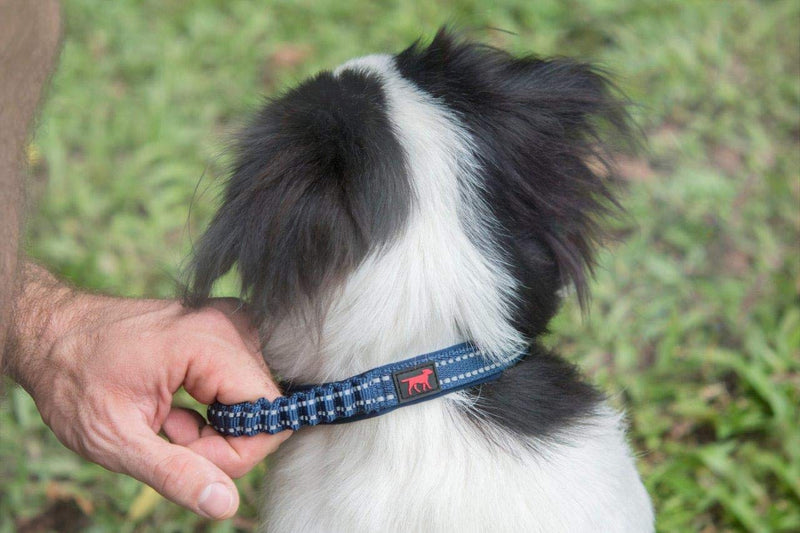 Tuff Pupper Heavy Duty Dog Collar with Handle | Ballistic Nylon Heavy Duty Collar | Padded Reflective Dog Collar with Adjustable Stainless Steel Hardware | Convenient Sizing for All Breeds 13 - 17" Brown - PawsPlanet Australia