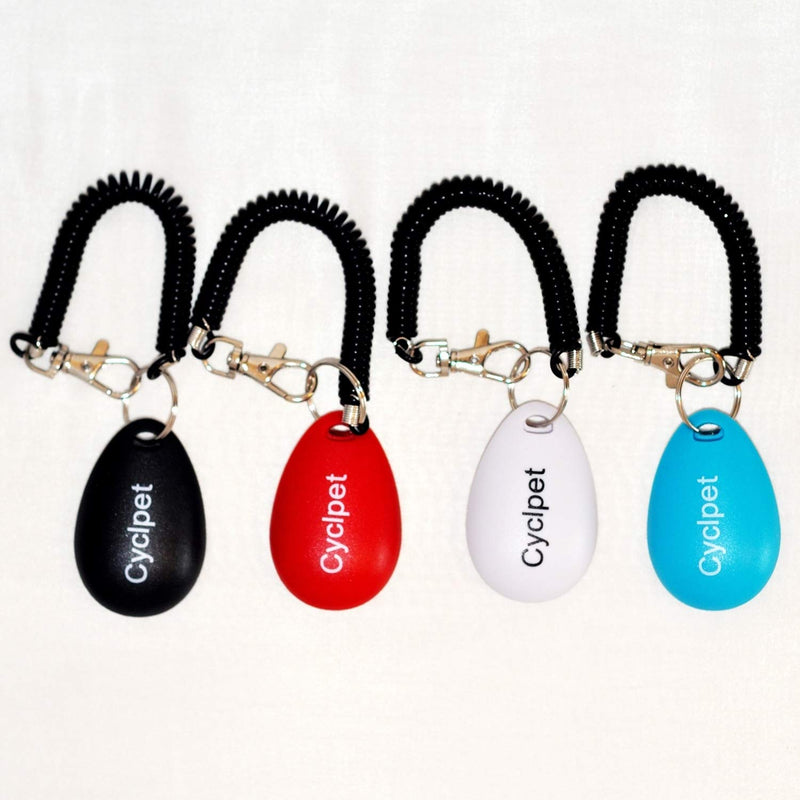 Cyclpet 14 Multi-Colorful Dog Clicker - Large Medium Small Dogs Training Clicker with Wrist Strap. Black,Red,White,Sky Blue - PawsPlanet Australia