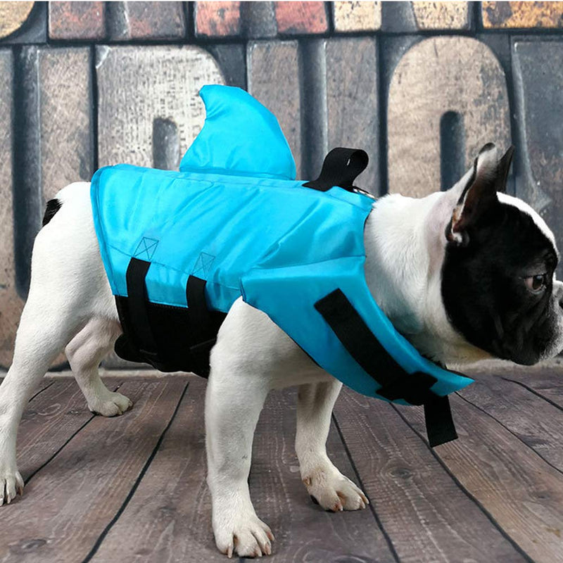 TOFOAN Dog Life Jacket Shark, Dog Life Vest for Small Medium, Professional Pet Dog Lifesaver Preserver Cold Weather Coat Swim Suit Perfect for Safety Swimming, Boating, Pool, Beach Blue-L - PawsPlanet Australia