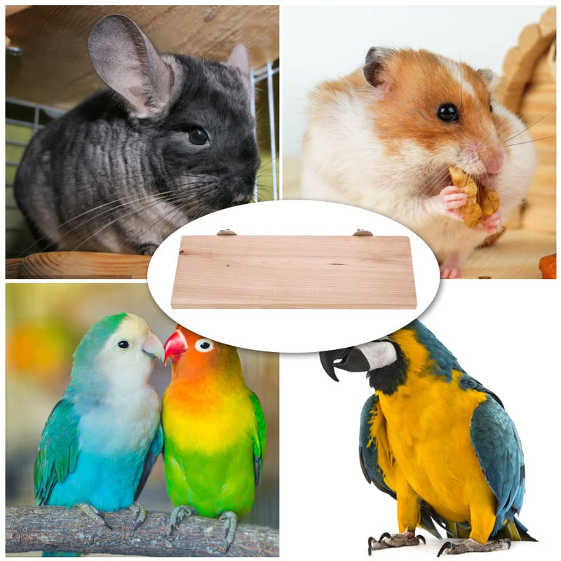 Hamster Platform Rectangle Natural Wood Stand Platform Pet Pedal Board Cage Chew Toy Small Animals Habitat Decor for Mouse Chinchilla Chipmunk Rat - PawsPlanet Australia