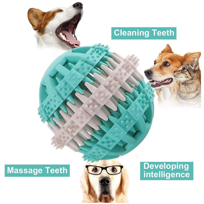 Delaspe Puppy Teeth Cleaning Ball Pet Rubber Toy Cat And Dog Non-Toxic Chewing Toy, Pet Toy Ball (blue) blue - PawsPlanet Australia