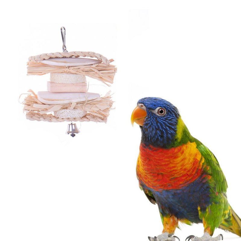 [Australia] - Hypeety Bird Parrot Cuttlebone Toy Bird Chew Toy Colorful Rattan Ball Toy Safe and Fun for African Grey, Amazon Conure Cockatoo Macaw Cockatiel 