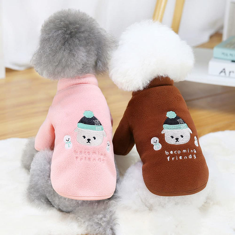 DomKim Stretch Fleece Cat Knitwear Coat Apparel Puppy Sweater, Overhead Soft Cat Coats Keep Warm Cute Cat Apparel for Small Large Cats, Cat Sweaters Daily Use Indoor Outdoor (Brown, Small) Brown - PawsPlanet Australia