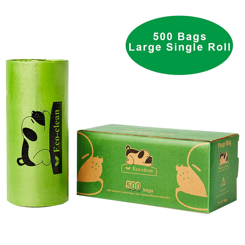 ECO-CLEAN Poop Bags, 500 Grab & Go Dog Poop Bags, Dog Waste Bags on a Large Single Roll, Leak-Proof Poop Bags for Dogs, 8 x 13 Inches - PawsPlanet Australia