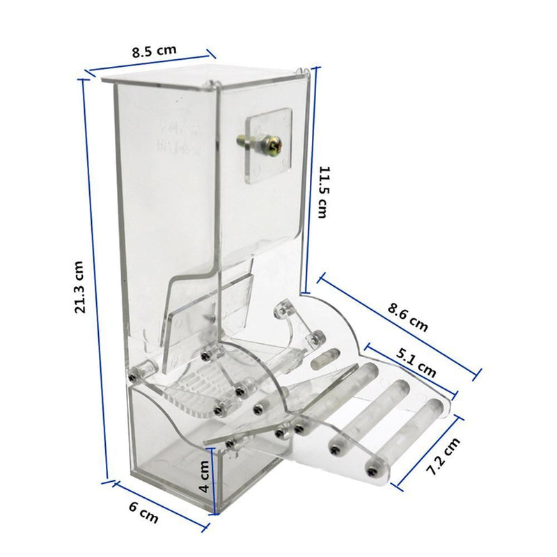 SKJIND No Mess Bird Seed Feeder for Cage Accessories, Home Birds Automatic Foraging Systems Food Feeding Station for Parrots, with Perch,Heavy Duty Acrylic,One-step Moulding - PawsPlanet Australia
