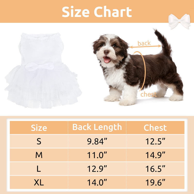 LETSQK Dog Wedding Dress, Elegant Princess Lace Hollow Dress, Adorable Silky Tutu Dog Dresses with Bowtie, Cute Doggy Pet Skirt for Small Medium Dogs Cats - PawsPlanet Australia