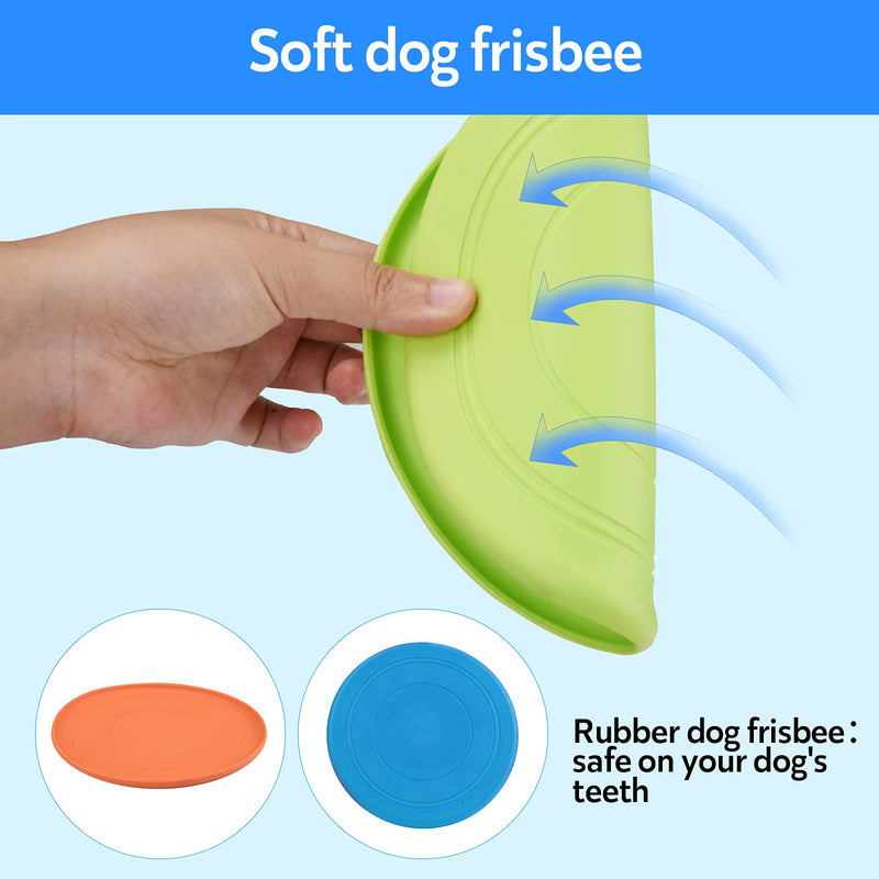 Dog Frisbee -3 Pack Dog Flying Disc,Interactive Dog Toys Lightweight Floating Frisbee Soft for Small/Medium Dog - PawsPlanet Australia