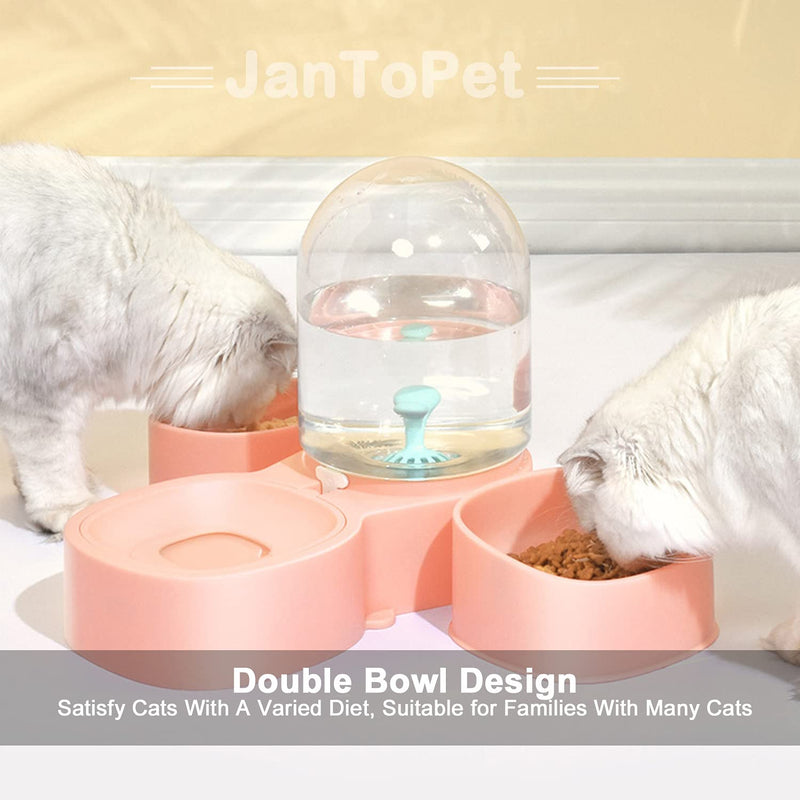 JanToPet Dot Cat Automatic Drinking Bottles, 3-in-1 Water Feeder Bowl Detachable Bowl Automatic Water Dispenser Bottle Pet Feeder for Small Medium Dog Cat Green - PawsPlanet Australia