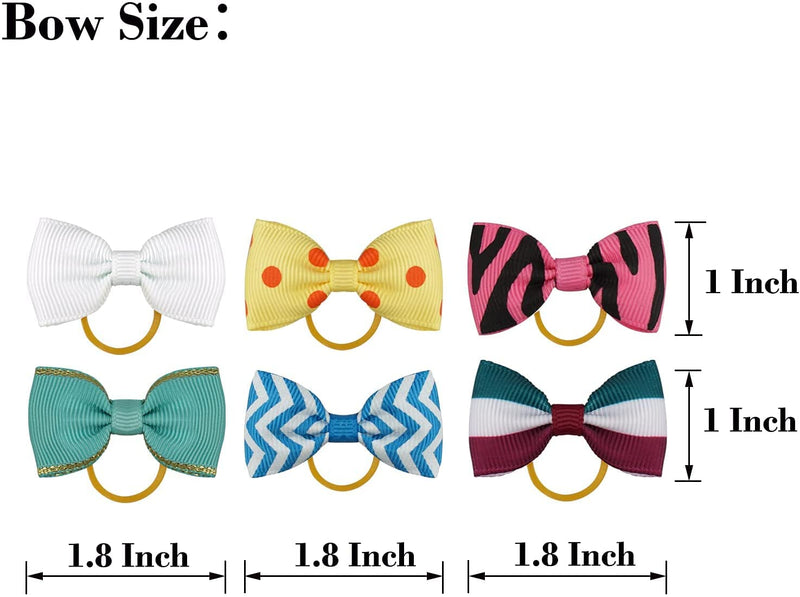 100Pcs/50Pairs Dog Bows Polka Dot Pet Hair Bows with Rubber Bands Puppy Pet Grooming Bows Varies Colors Dog Hair Accessories - PawsPlanet Australia
