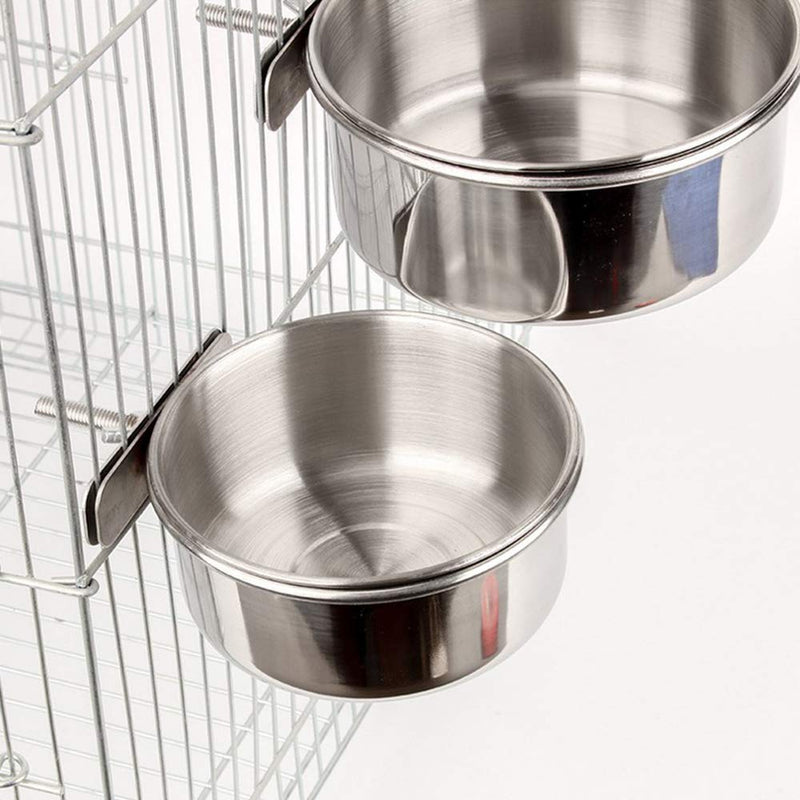 2 Pcs Stainless Steel Bird Bowls,Bird Food Hanging Bowl,Cage Fixed Bird Food Bowl,Parrot Food Water Bowl ,Pet Crate Bowls for Parrot/Ckicken/Pigeon Small Animal Feeding(10cm/12cm) - PawsPlanet Australia