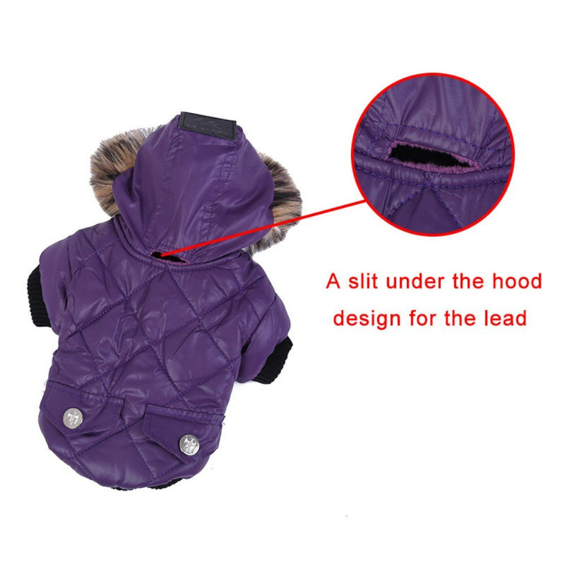 Balai Small Dog Faux Hoodie Thick Jacket Pet Puppy Waterproof Warm Coat Clothes for Small Breed Dog Like Chihuahua XXL - PawsPlanet Australia