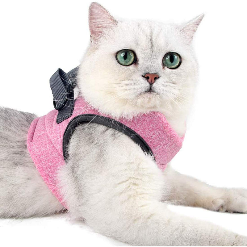 BundleMall Cat Vest Harnesses and Leash Set,Walking Outdoor Outfits,Adjustable Jacket Harness Strap,Mesh Breathable Lightweight Cotton Vest,for Pet Cats and Small Animals (L, pink) L - PawsPlanet Australia