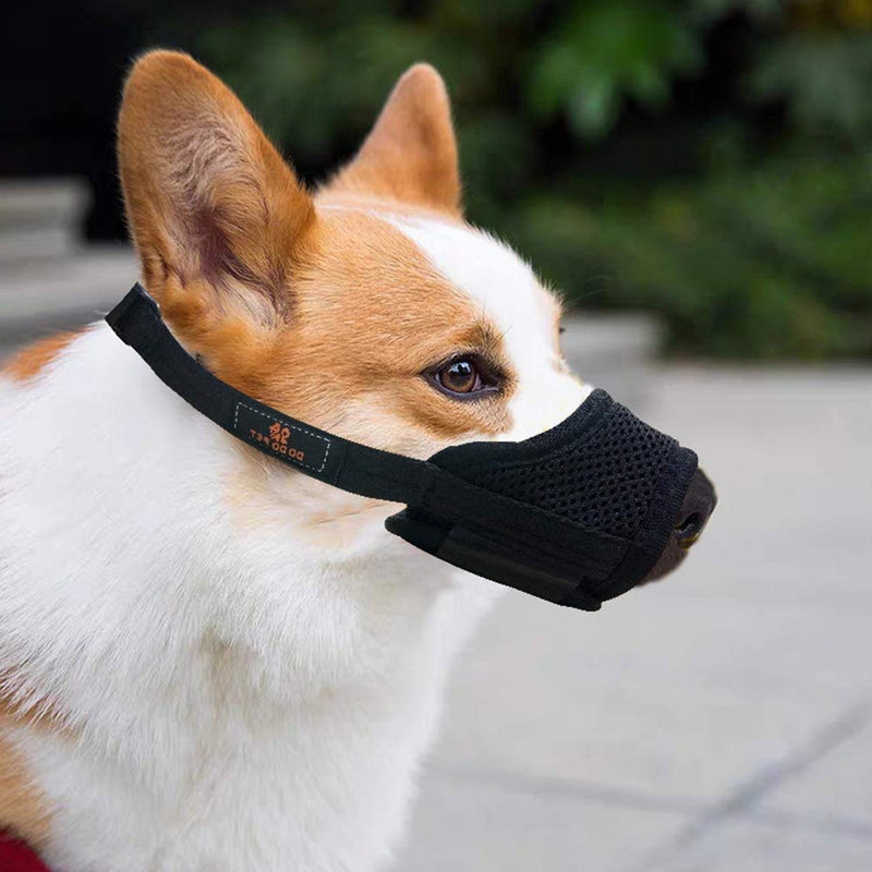 Barley Ears Dog Mouth Cover, Breathable Mesh and Durable Nylon Dog Muzzle with Adjustable Straps to Prevent Biting Barking Chewing, Dog Guard for Small Medium Large Dogs,Black L - PawsPlanet Australia