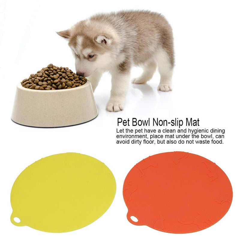 2pcs Pet Food Mats Non-slip Dog Feeding Bowl Pad Silicone Pet Bowl Anti-slip Mat Round Shape Cat Dog Feeding Tray Mat - PawsPlanet Australia