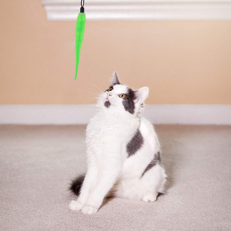 HRP Pack of 12 cat worm teasers and exercisers, teaser refills toy cat angle replacement for kitten cat wall - PawsPlanet Australia