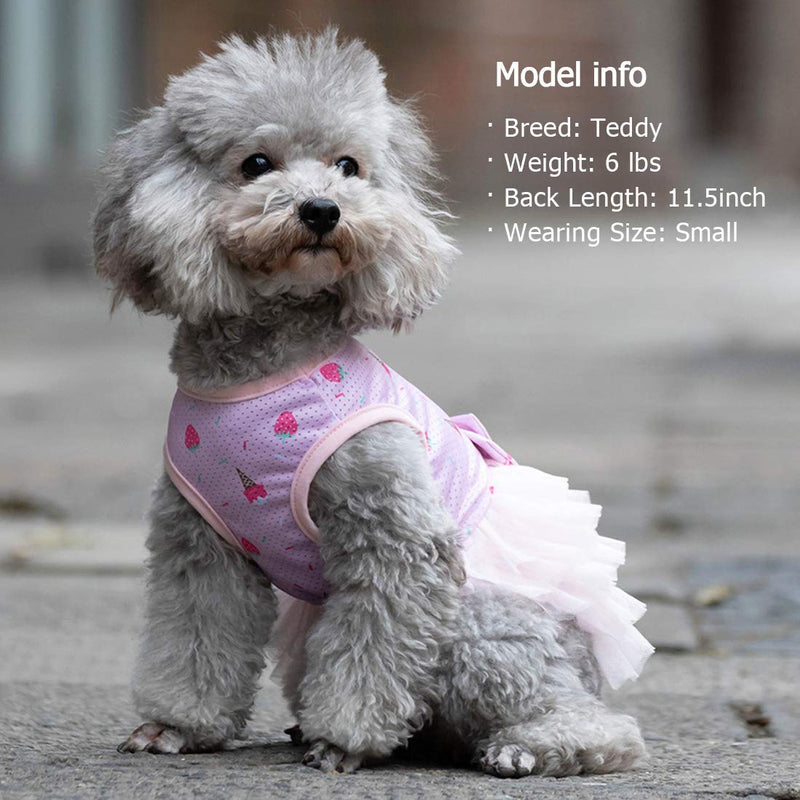 [Australia] - kyeese Dog Dresses Breathable Mesh Dog Dress Lightweight Cat Dress Dog Sundress for Spring Summer Icecream Medium 
