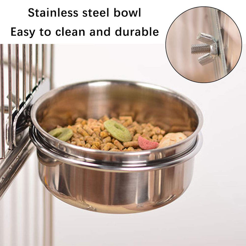 [Australia] - Bird Feeder with Clamp, Stainless Steel Cage Food Water Bowls Parrot Bird Feeder Cup for Cage Small Animal, Parrot, Finches, Chinchilla - 2 Packs 