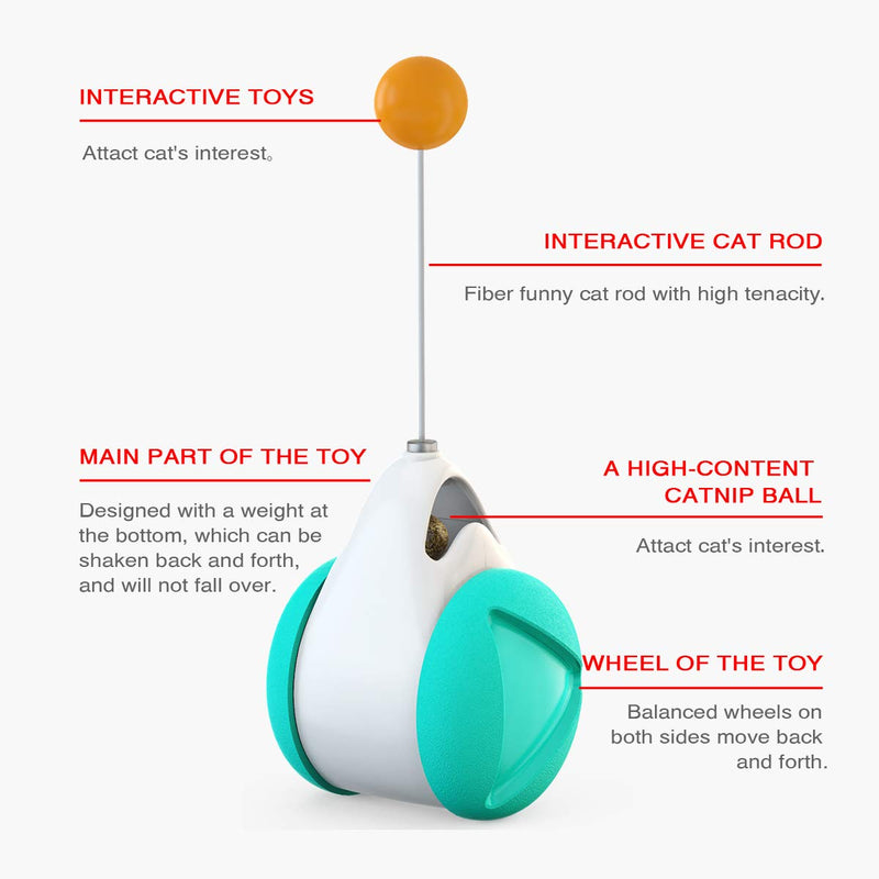 [Australia] - Interactive Cat Toys for Kitten Self Rotating Cat Toys Feathers Ball Toys for Cats Catnip Toys for Cats Feather Teaser Wand Cats Toys Stimulate Hunting Instinct Self-blance Cat Toys No Charge Need 