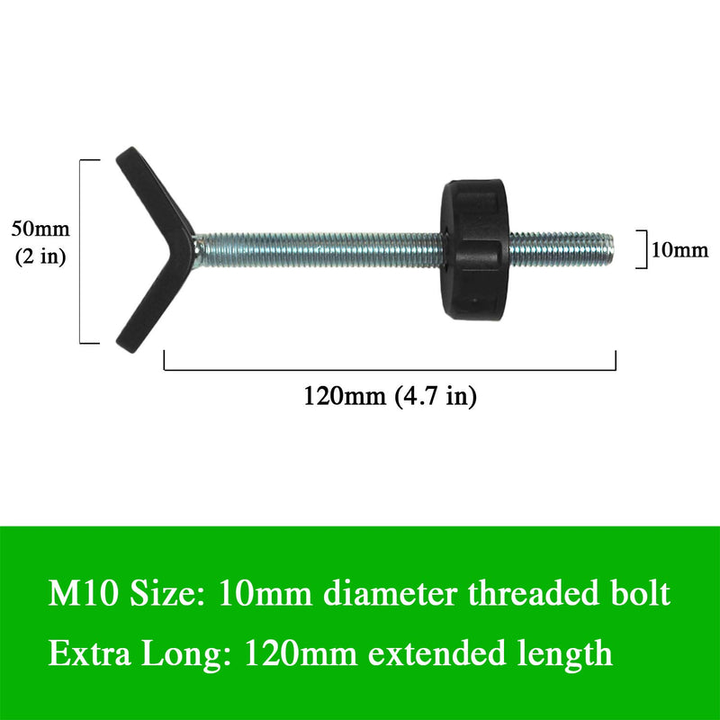 Baby Gate Guru Extra Long M10 (10mm) Stair Banister Adapter Y-Spindle Rods 2 Pack for Pressure Mounted Baby and Pet Safety Gates (10mm, Black) M10 (10mm) - PawsPlanet Australia
