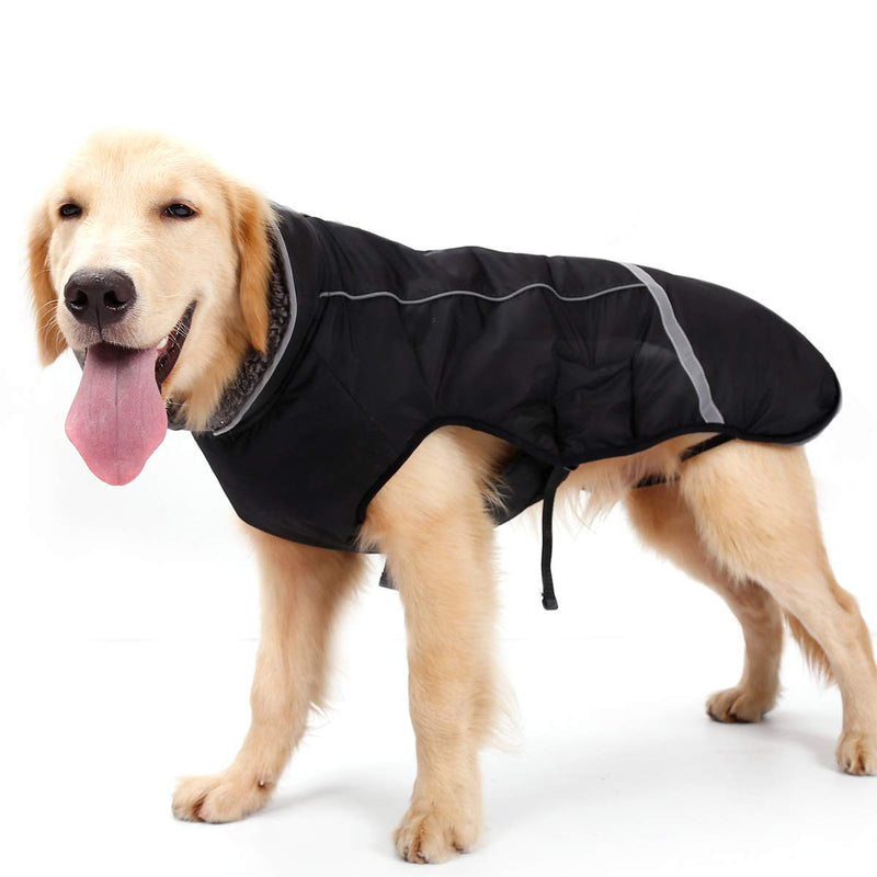 Komate Waterproof Dog Jacket Coat Winter Puppy Warm Jacket Vest Safty Reflective for Small Medium Large Dogs Windproof Suit Cold Weather Clothes (S (Chest 30 to 50cm), Black) S (Chest 30 to 50cm) - PawsPlanet Australia